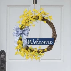 Enchanted Garden™ 20" Natural Wreath Outdoor Wall Art -Home N Garden Joy Sales 2775419 lifetyle