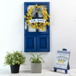 Enchanted Garden™ 19.7" Wood Floral Door Outdoor Wall Art - Assorted Styles 19 Enchanted Garden™ 19.7" Wood Floral Door Outdoor Wall Art - Assorted Styles -Home N Garden Joy Sales 2775420 scene