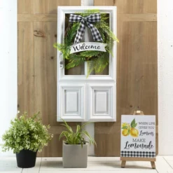 Enchanted Garden™ 19.7" Wood Floral Door Outdoor Wall Art - Assorted Styles 20 Enchanted Garden™ 19.7" Wood Floral Door Outdoor Wall Art - Assorted Styles -Home N Garden Joy Sales 2775420 scene2