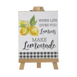 Enchanted Garden™ 8.75" Wood Lemon Easel Outdoor Wall Art -Home N Garden Joy Sales 2775424B