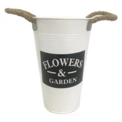 Enchanted Garden™ 8.8" Metal Flower Bucket Vase