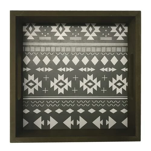 Enchanted Garden™ 11.75" X 6.3" Aztec Printed Wood Tray 4 Enchanted Garden™ 11.75" X 6.3" Aztec Printed Wood Tray - Image 2