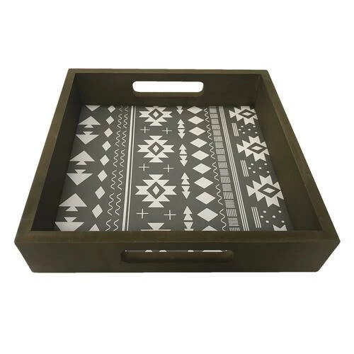 Enchanted Garden™ 11.75" X 6.3" Aztec Printed Wood Tray 3 Enchanted Garden™ 11.75" X 6.3" Aztec Printed Wood Tray