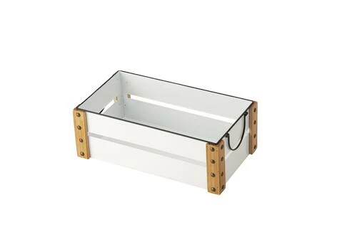 Enchanted Garden™ 12.6" White Metal Enamel Crate 3 Enchanted Garden™ 12.6" White Metal Enamel Crate