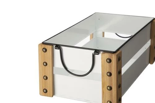 Enchanted Garden™ 12.6" White Metal Enamel Crate 4 Enchanted Garden™ 12.6" White Metal Enamel Crate - Image 2