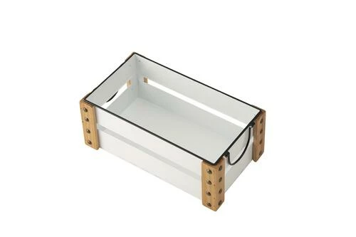 Enchanted Garden™ 12.6" White Metal Enamel Crate 7 Enchanted Garden™ 12.6" White Metal Enamel Crate - Image 5