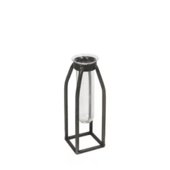 Enchanted Garden™ 8.1" Metal Frame With Glass Flower Vase