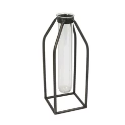 Enchanted Garden™ 11.8" Metal Frame With Glass Flower Vase