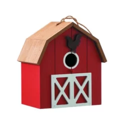 Enchanted Garden 9.5" Wooden Barn Bird House -Home N Garden Joy Sales 2775457 leftsideview.jpg