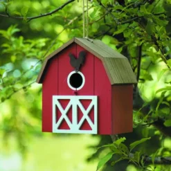 Enchanted Garden 9.5" Wooden Barn Bird House -Home N Garden Joy Sales 2775457 scene01.jpg