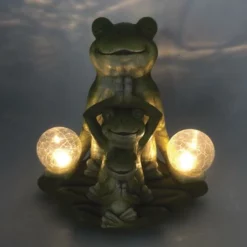 Enchanted Garden™ 11.4" Solar Frog Trio Statue 9 Enchanted Garden™ 11.4" Solar Frog Trio Statue -Home N Garden Joy Sales 2775505 P AP