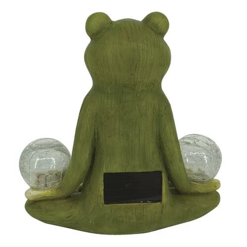 Enchanted Garden™ 11.4" Solar Frog Trio Statue 4 Enchanted Garden™ 11.4" Solar Frog Trio Statue - Image 2