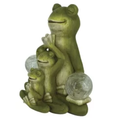 Enchanted Garden™ 11.4" Solar Frog Trio Statue 8 Enchanted Garden™ 11.4" Solar Frog Trio Statue -Home N Garden Joy Sales 2775505 P RS