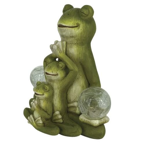 Enchanted Garden™ 11.4" Solar Frog Trio Statue 5 Enchanted Garden™ 11.4" Solar Frog Trio Statue - Image 3
