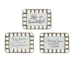 Enchanted Garden™ 20.3" Inspirational Bamboo Basket Outdoor Wall Art - Assorted Styles