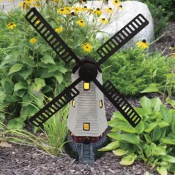 Enchanted Garden™ 14.1" Resin Solar Lighthouse Windmill -Home N Garden Joy Sales 2775519 P AP