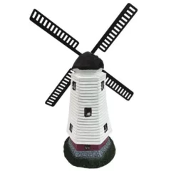 Enchanted Garden™ 14.1" Resin Solar Lighthouse Windmill -Home N Garden Joy Sales 2775519 P BK