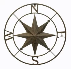 Enchanted Garden™ 26.5" Metal Compass Outdoor Wall Art