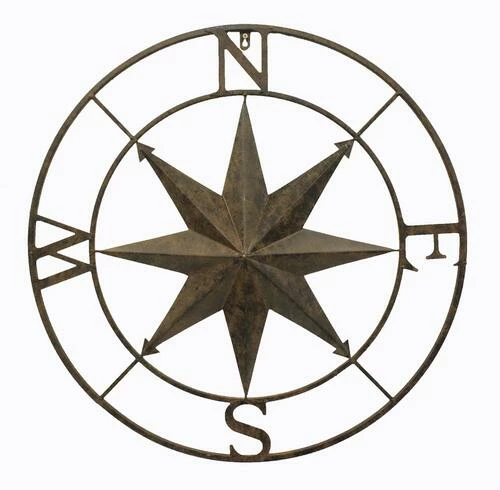Enchanted Garden™ 26.5" Metal Compass Outdoor Wall Art 3 Enchanted Garden™ 26.5" Metal Compass Outdoor Wall Art