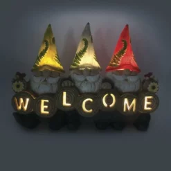 Enchanted Garden™ 10.6" Resin Solar Welcome Gnome Trio -Home N Garden Joy Sales 2775523 P AP