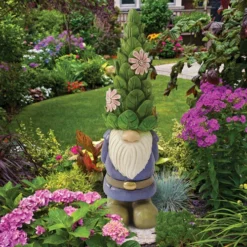 Enchanted Garden™ 30" Gnome Statue -Home N Garden Joy Sales 2775531 30in PurpleGnome GreenHat