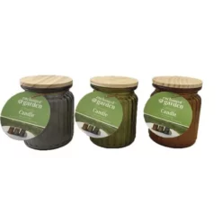 Enchanted Garden™ 7.5 Oz. Glass Farmhouse Citronella Candle - Assorted Colors -Home N Garden Joy Sales 2775549 pkg 2021 CMYK