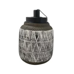Enchanted Garden™ 8" Geometric Cement Tabletop Patio Torch - Assorted Styles -Home N Garden Joy Sales 2775560 B 2021 CMYK