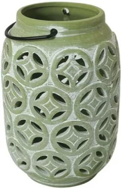 Enchanted Garden™ 7.8" Ceramic Moroccan Die-Cut Lantern - Assorted Colors -Home N Garden Joy Sales 2775571 Lantern 3