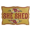 Enchanted Garden™ 15" Wood She Shed Outdoor Wall Art -Home N Garden Joy Sales 2775686.2022
