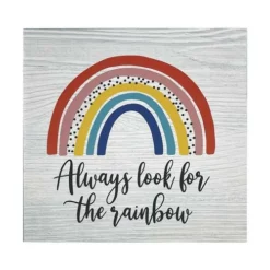 Enchanted Garden™ 6" Wood Rainbow Outdoor Wall Art