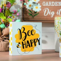 Enchanted Garden 6" Bee Happy Box Outdoor Wall Art -Home N Garden Joy Sales 2775701 scene01.jpg