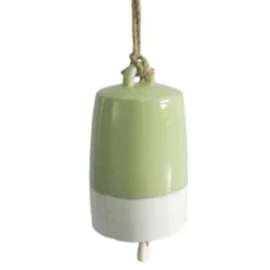 Enchanted Garden™ 7.87" Green Ceramic Bell Wind Chime