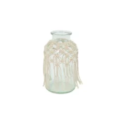 Enchanted Garden™ 8" Decorative Glass Vase With Braided Jute Accent