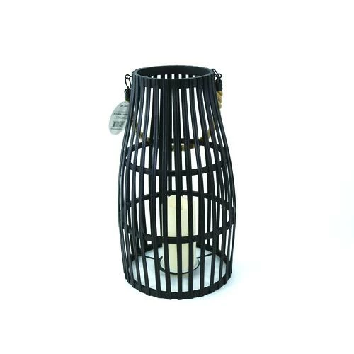 Enchanted Garden™ 17.7" Black Wooden LED Lantern 3 Enchanted Garden™ 17.7" Black Wooden LED Lantern
