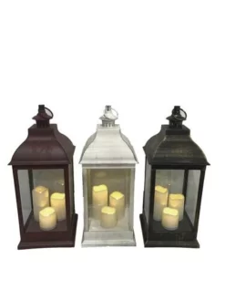 Enchanted Garden™ 23.6" Resin Lantern With LED Candles - Assorted Styles