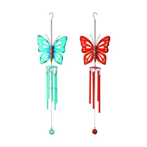 Enchanted Garden 24" Metal Butterfly Wind Chime - Assorted Styles 4 Enchanted Garden 24" Metal Butterfly Wind Chime - Assorted Styles -Home N Garden Joy Sales 2775837.jpg