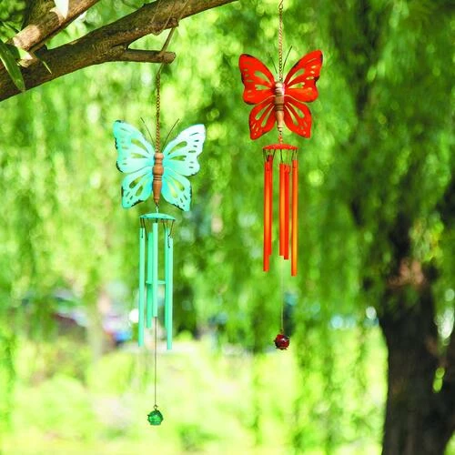 Enchanted Garden 24" Metal Butterfly Wind Chime - Assorted Styles 8 Enchanted Garden 24" Metal Butterfly Wind Chime - Assorted Styles - Image 6