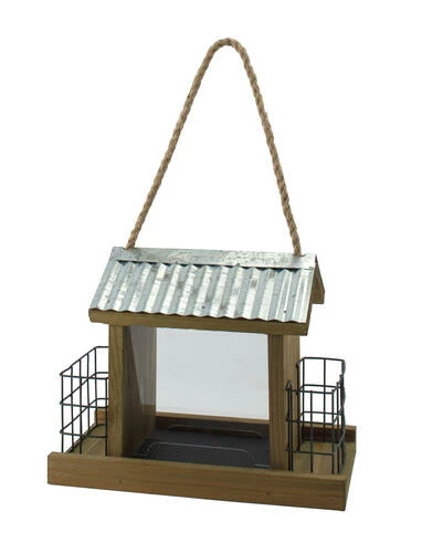 Enchanted Garden® Small Rustic Bird Feeder With Suet Cages 3 Enchanted Garden® Small Rustic Bird Feeder With Suet Cages