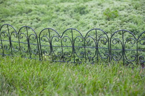 Enchanted Garden™ 11"H X 15"W Scroll Steel Black Garden Border Fence 4 Enchanted Garden™ 11"H X 15"W Scroll Steel Black Garden Border Fence - Image 2