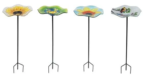 Enchanted Garden™ 11" Glass Birdbath - Assorted Styles 3 Enchanted Garden™ 11" Glass Birdbath - Assorted Styles