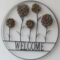 Enchanted Garden™ 31.5" Hydrangea Welcome Wagon Wheel Outdoor Wall Art
