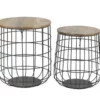Enchanted Garden™ Natural Wood & Metal Garden Stool - 2 Pack -Home N Garden Joy Sales DC19 1980M