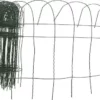 Enchanted Garden™ 1'2"H X 20'W Scroll Top Steel Green Garden Border Fence