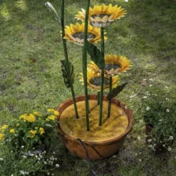 Enchanted Garden™ 40.16" Tiered Sunflower Outdoor Water Fountain -Home N Garden Joy Sales Y9588639back