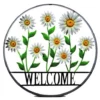 Enchanted Garden™ 21.5" Daisy Welcome Wheel Outdoor Wall Art -Home N Garden Joy Sales YR180094 21.jpg